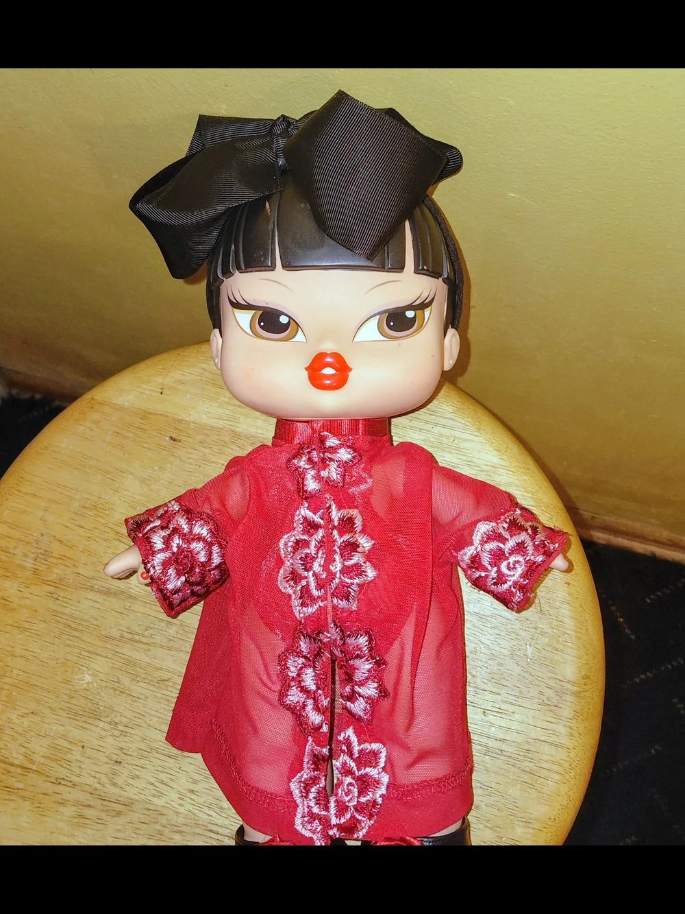 New Handmade 2pc Red Floral Lingerie For Bratz Big Babyz Doll -12